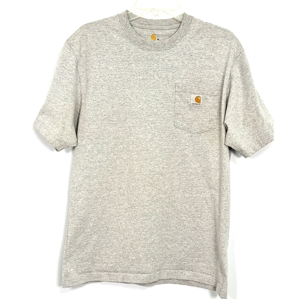Carhartt Men's Medium Original Fit Gray Cotton Pocket Tee Short Sleeve